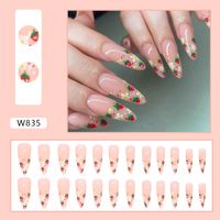 French Style Sweet Solid Color Cartoon Star Butterfly Plastic Nail Patches 1 Set sku image 24