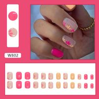 French Style Sweet Solid Color Cartoon Star Butterfly Plastic Nail Patches 1 Set sku image 1