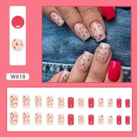 French Style Sweet Solid Color Cartoon Star Butterfly Plastic Nail Patches 1 Set sku image 7