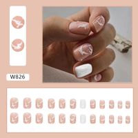 French Style Sweet Solid Color Cartoon Star Butterfly Plastic Nail Patches 1 Set sku image 11
