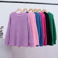 Women's Sweater Long Sleeve Sweaters & Cardigans Classic Style Solid Color main image 4