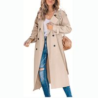 Commute Solid Color Single Breasted Coat Trench Coat main image 4