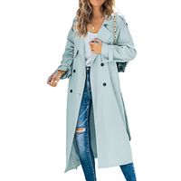 Commute Solid Color Single Breasted Coat Trench Coat main image 3