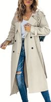 Commute Solid Color Single Breasted Coat Trench Coat main image 2