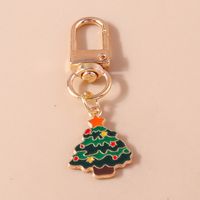 Cute Christmas Hat Christmas Tree Santa Claus Alloy Enamel Christmas Bag Pendant Keychain sku image 3