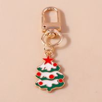 Cute Christmas Hat Christmas Tree Santa Claus Alloy Enamel Christmas Bag Pendant Keychain sku image 4