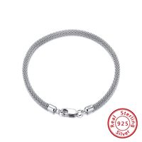 Hip-hop Solid Color Sterling Silver Polishing Plating White Gold Plated Rhodium Plated Silver Plated Bracelets main image 3