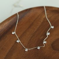 Sweet Simple Style Water Droplets Copper Inlay Artificial Diamond Necklace main image 5