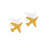 1 Pair Simple Style Airplane Plating Stainless Steel Ear Studs main image 3