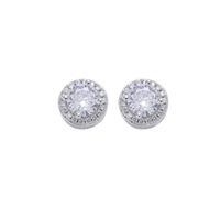 1 Pair Hip-hop Solid Color Plating Inlay Copper Artificial Diamond Ear Studs main image 4