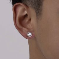 1 Pair Hip-hop Solid Color Plating Inlay Copper Artificial Diamond Ear Studs main image 2