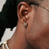 1 Pair Hip-hop U Shape Plating Inlay Copper Artificial Diamond Earrings main image 4