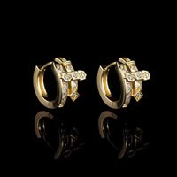 1 Pair Hip-hop U Shape Plating Inlay Copper Artificial Diamond Earrings main image 1