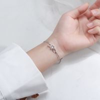 Simple Style Heart Shape Sterling Silver Inlay Gem Bracelets main image 5