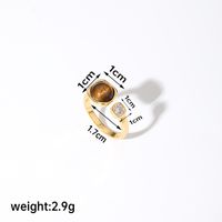 Retro Square Copper Plating Inlay Agate Zircon 18k Gold Plated Silver Plated Open Rings sku image 1