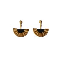1 Pair Casual Simple Style Semicircle Plating Metal Drop Earrings main image 5