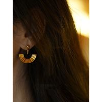 1 Pair Casual Simple Style Semicircle Plating Metal Drop Earrings main image 4