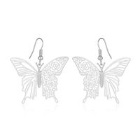 1 Paire Style Ig Style Simple Papillon Placage Évider Métal Boucles D'oreilles sku image 1