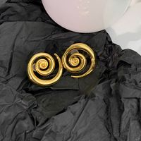 1 Pair Vintage Style Geometric Solid Color Plating Hollow Out Metal Ear Studs main image 5