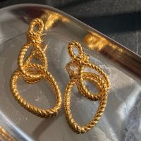 1 Pair Retro Geometric Plating Alloy Gold Plated Drop Earrings main image 5