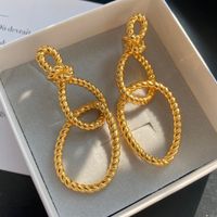 1 Pair Retro Geometric Plating Alloy Gold Plated Drop Earrings sku image 1