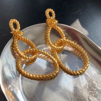 1 Pair Retro Geometric Plating Alloy Gold Plated Drop Earrings main image 2