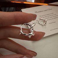 1 Pair Ig Style Simple Style Irregular Plating Sterling Silver Silver Plated Earrings main image 1