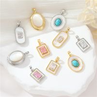 Simple Style Square Copper Plating Inlay Zircon 14k Gold Plated Jewelry Accessories main image 1