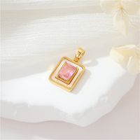 Simple Style Square Copper Plating Inlay Zircon 14k Gold Plated Jewelry Accessories main image 2