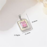Simple Style Square Copper Plating Inlay Zircon 14k Gold Plated Jewelry Accessories sku image 4