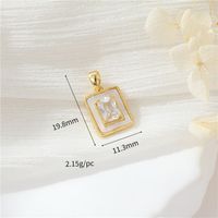 Simple Style Square Copper Plating Inlay Zircon 14k Gold Plated Jewelry Accessories sku image 1