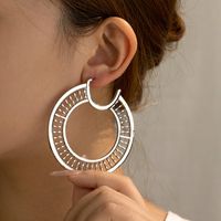 1 Pair Simple Style Round Zinc Alloy Earrings sku image 2
