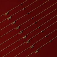 201 Stainless Steel 304 Stainless Steel Titanium Steel Gold Plated Basic Plating Number Necklace main image 5