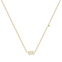 201 Stainless Steel 304 Stainless Steel Titanium Steel Gold Plated Basic Plating Number Necklace sku image 1