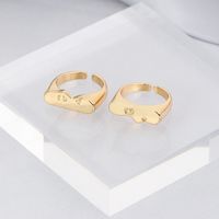 Simple Style Round Alloy Irregular Plating Couple Rings main image 5