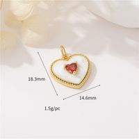 Simple Style Heart Shape Copper Plating Inlay Artificial Gemstones Charms sku image 2