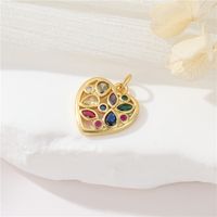 Simple Style Heart Shape Copper Plating Inlay Artificial Gemstones Charms main image 4