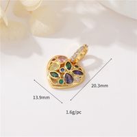 Simple Style Heart Shape Copper Plating Inlay Artificial Gemstones Charms sku image 8