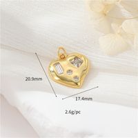 Simple Style Heart Shape Copper Plating Inlay Artificial Gemstones Charms sku image 4