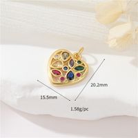 Simple Style Heart Shape Copper Plating Inlay Artificial Gemstones Charms sku image 6