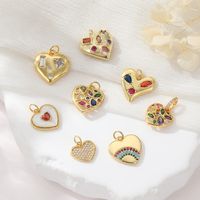 Simple Style Heart Shape Copper Plating Inlay Artificial Gemstones Charms main image 1