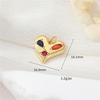 Simple Style Heart Shape Copper Plating Inlay Artificial Gemstones Charms sku image 1