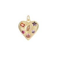 Simple Style Heart Shape Copper Plating Inlay Artificial Gemstones Charms main image 2