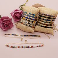 Bohemian Geometric Glass Rope Knitting Unisex Drawstring Bracelets main image 5