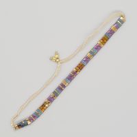 Bohemian Geometric Glass Rope Knitting Unisex Drawstring Bracelets sku image 5