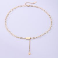 Simple Style Letter Star Stainless Steel Plating 18k Gold Plated Necklace main image 4