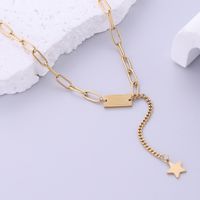 Simple Style Letter Star Stainless Steel Plating 18k Gold Plated Necklace main image 1