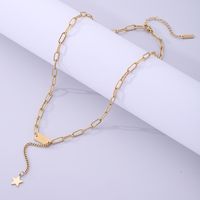 Einfacher Stil Buchstabe Stern Rostfreier Stahl Überzug 18 Karat Vergoldet Halskette sku image 1