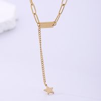 Style Simple Lettre Star Acier Inoxydable Placage Plaqué Or 18k Collier main image 3