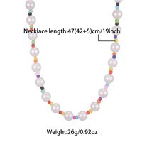 Vintage Style Simple Style Round Colorful Stainless Steel Freshwater Pearl 18k Gold Plated Necklace In Bulk sku image 1